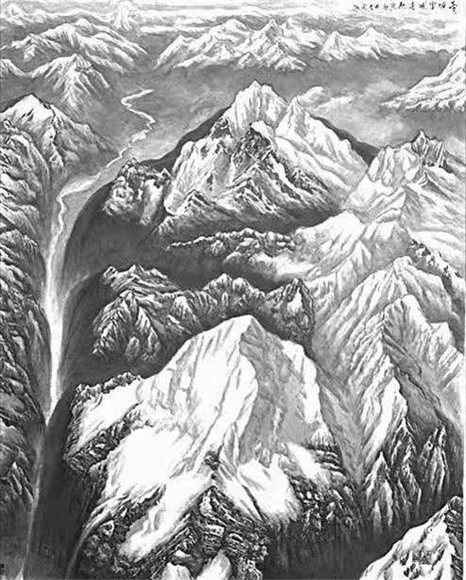笔精墨妙大美雪山——评毛君周老师的青藏雪山画